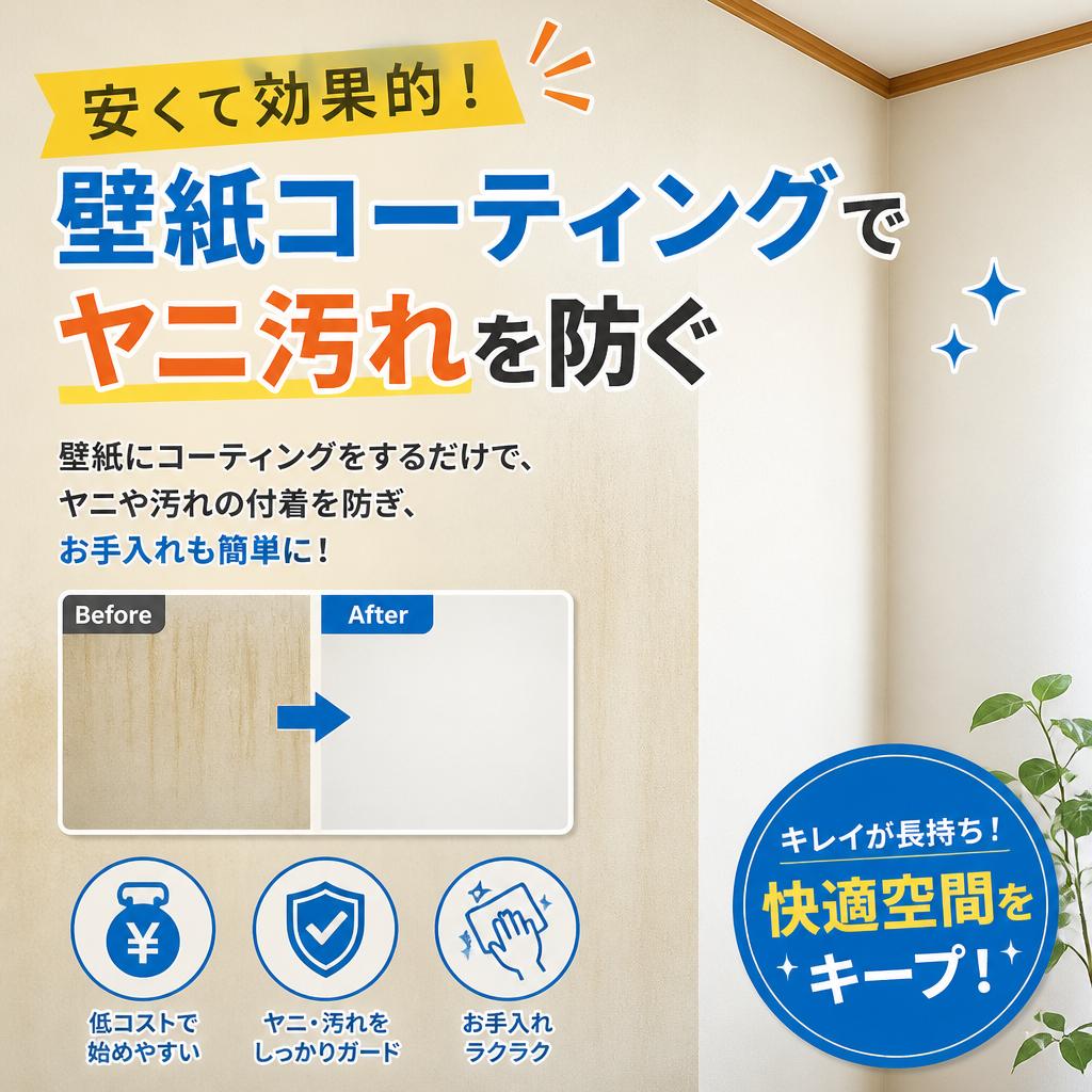 安くて効果的！壁紙コーティングでヤニ汚れを防ぐ