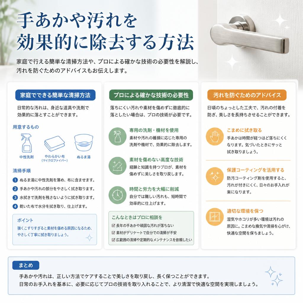 手あかの除去と清掃方法