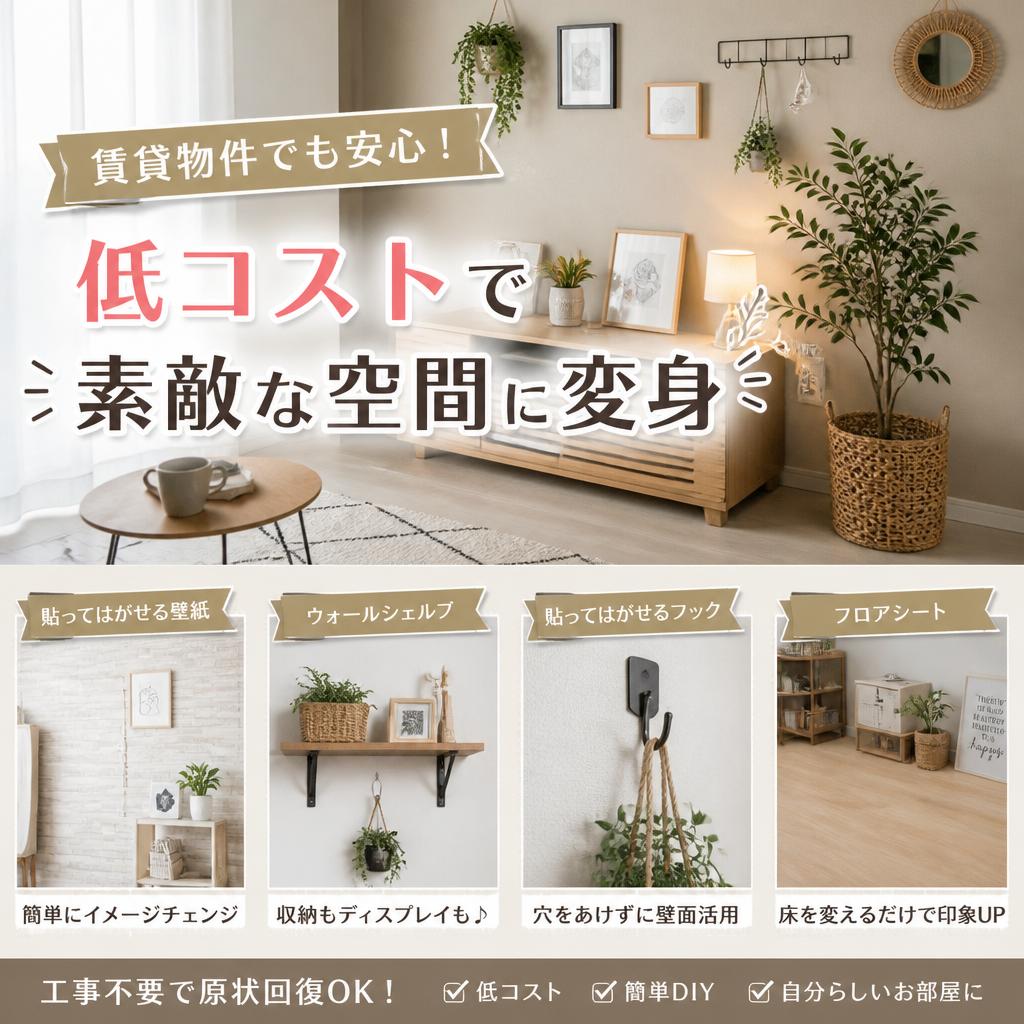 賃貸物件でも安心！低コストで素敵な空間に変身