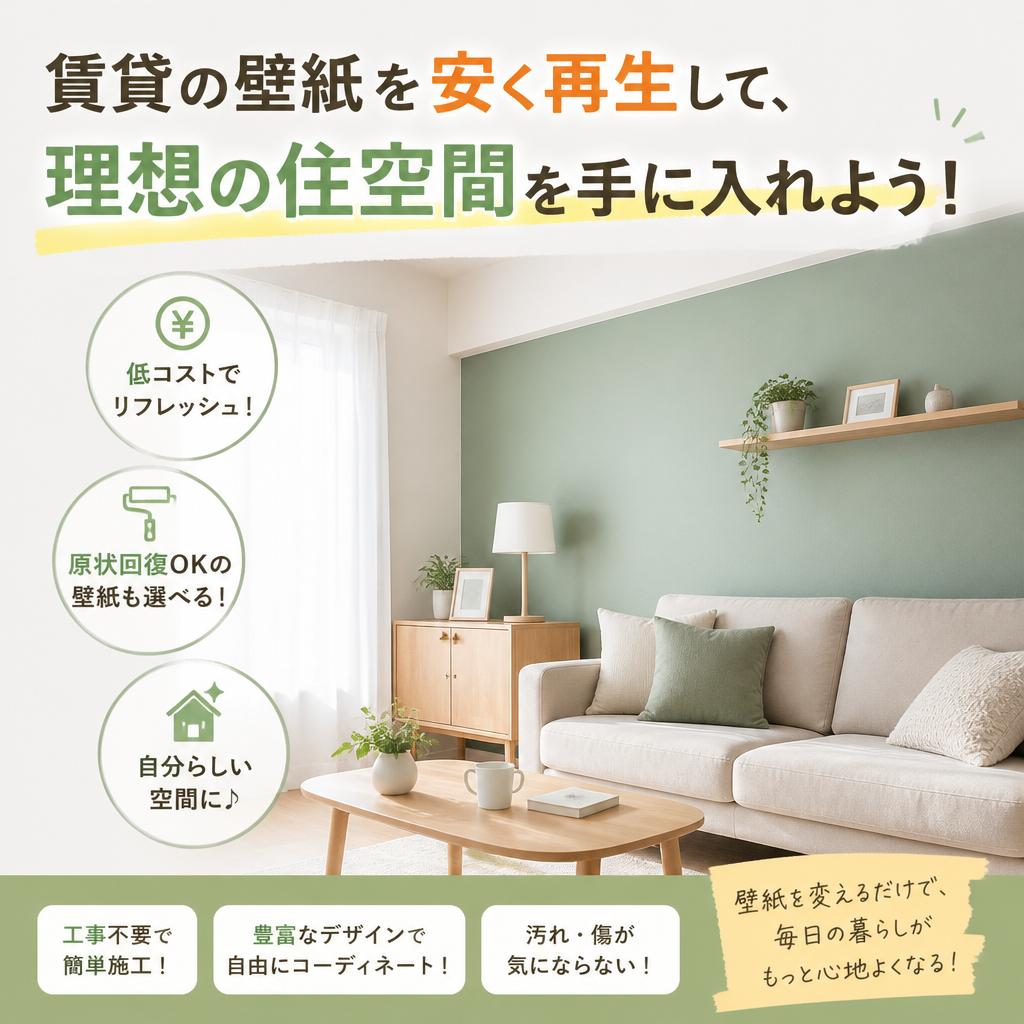 賃貸の壁紙を安く再生して、理想の住空間を手に入れよう！