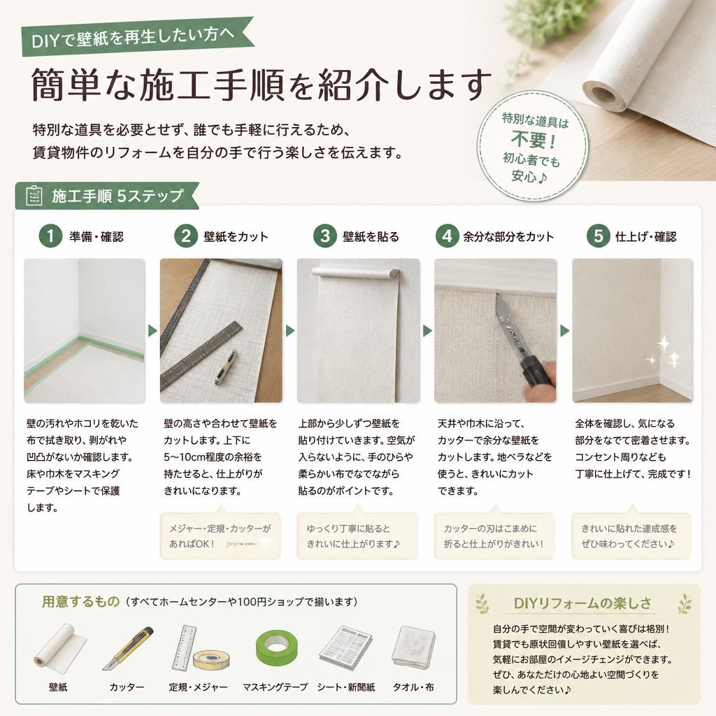 DIYリフォームに最適！簡単な施工手順