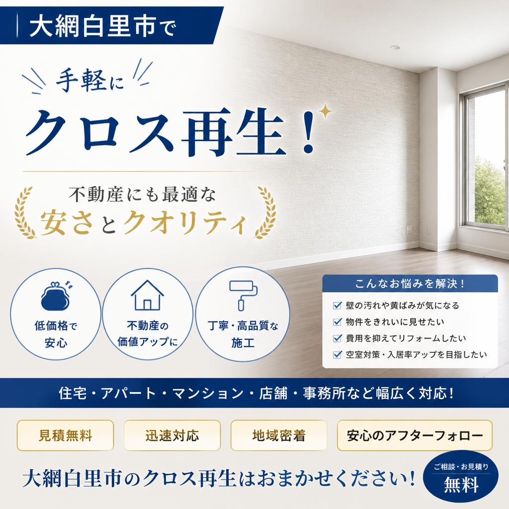 大網白里市で手軽にクロス再生！不動産にも最適な安さとクオリティ