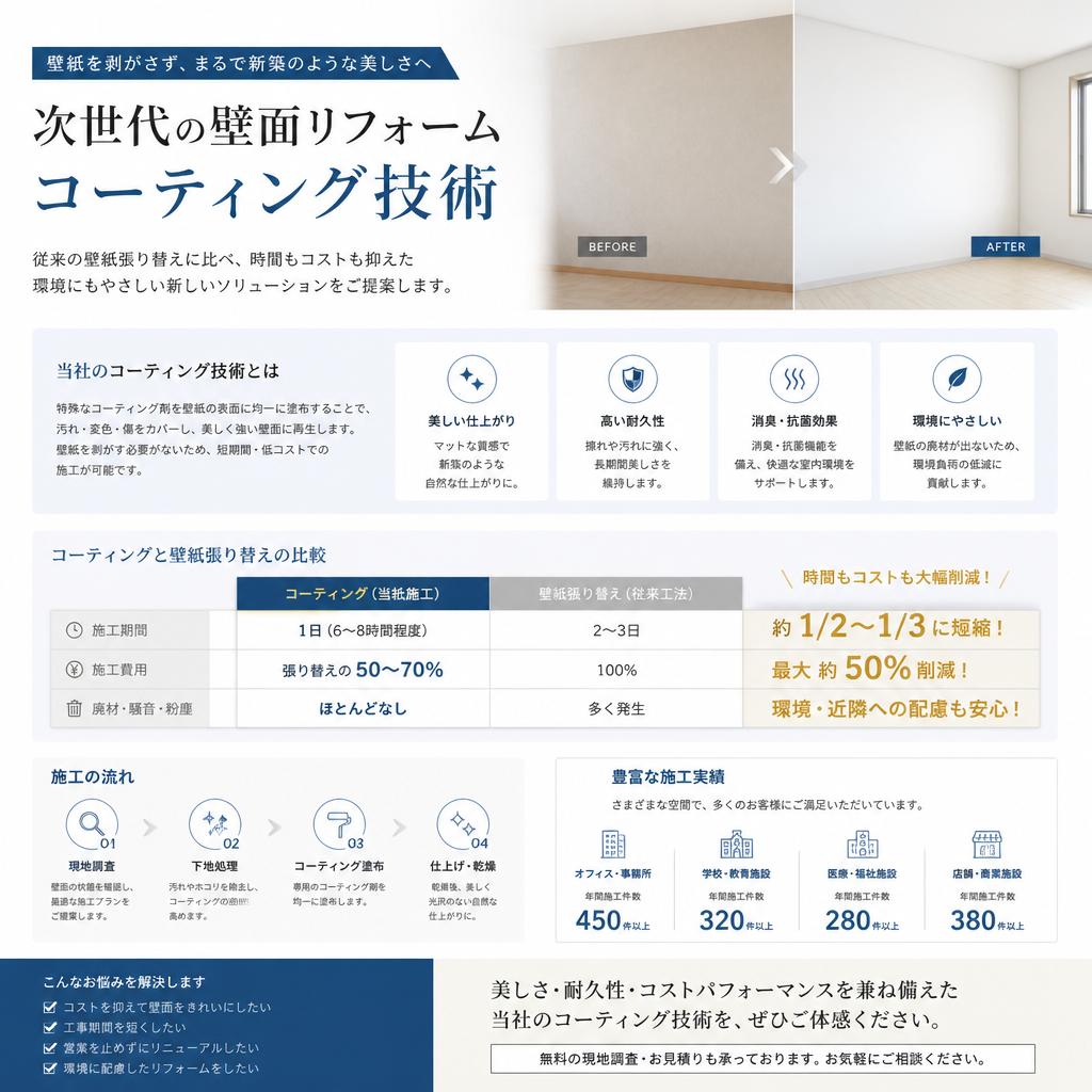 壁紙施工の新常識！コーティング技術