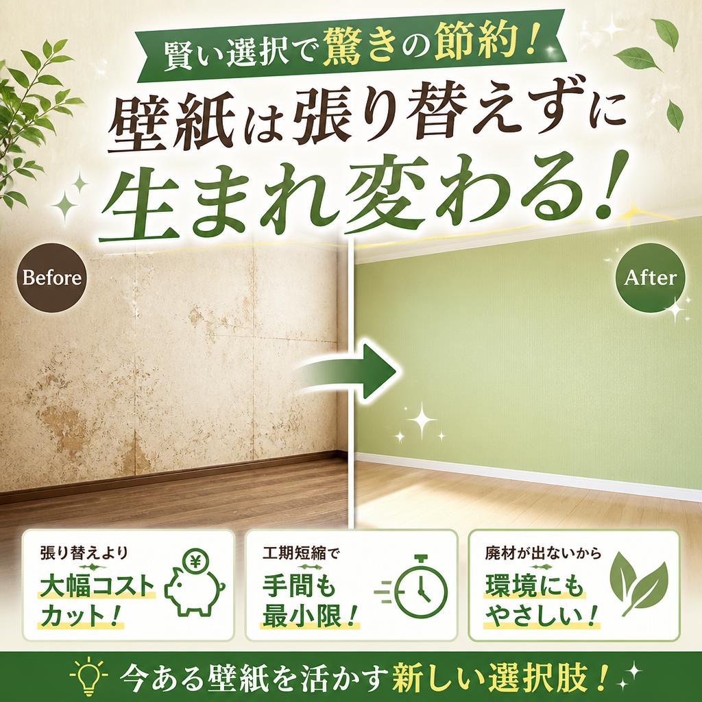 賢い選択で驚きの節約！壁紙は張り替えずに生まれ変わる！