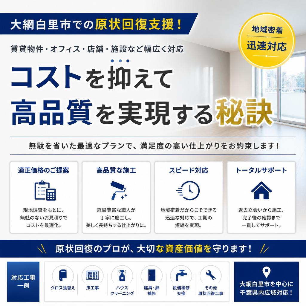 大網白里市での原状回復支援！コストを抑えて高品質を実現する秘訣