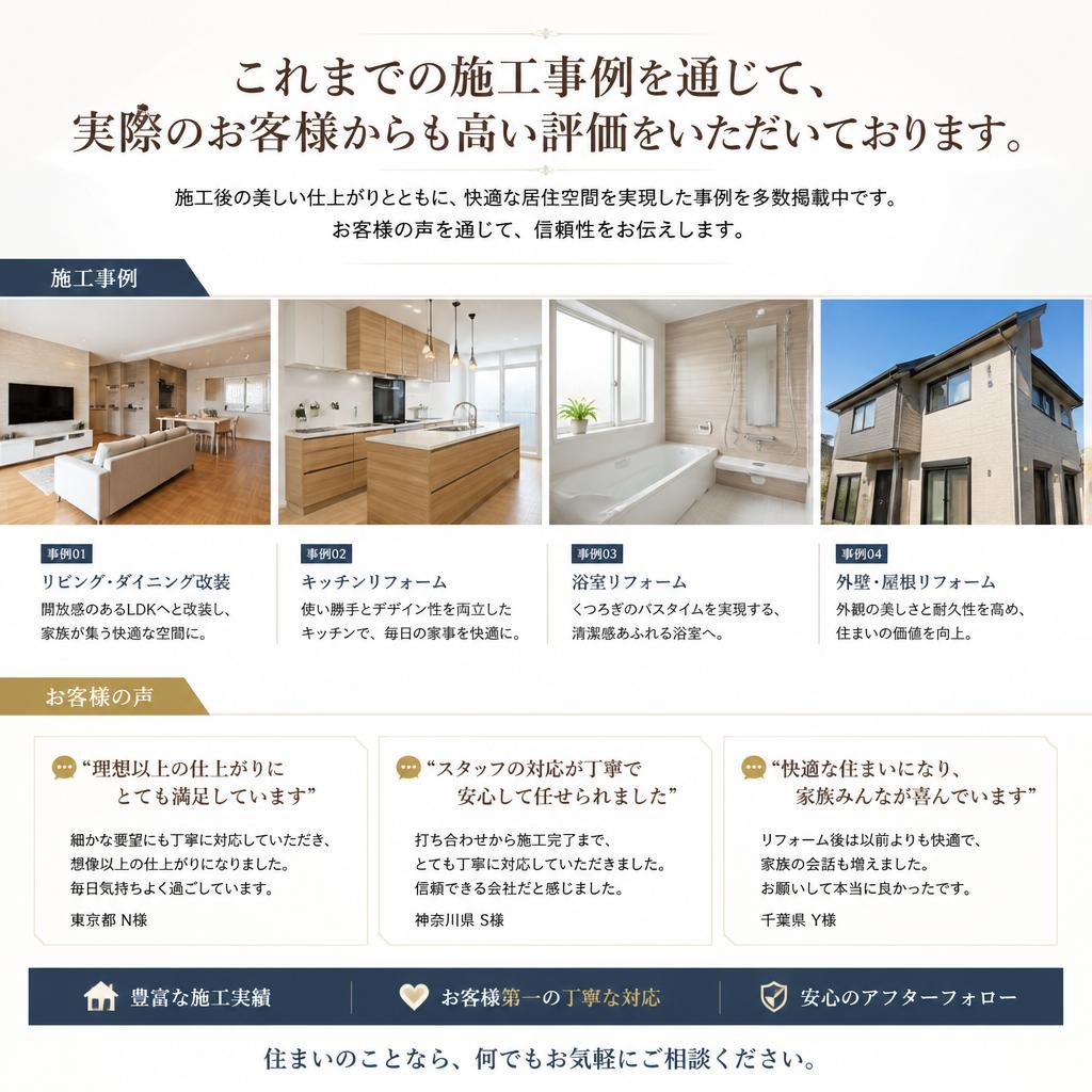 施工事例とお客様の声